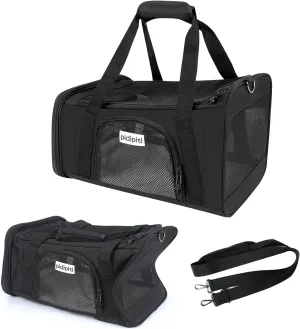 17 x 12 x 8.5 TSA Approved pet Carrier for Extra-Small Dog Under 6-8 lbs and Small cat Under 8-10 lbs,10.5'' Higher Side with Elastic Frame to Putted underseat for jetblue Airlines.
