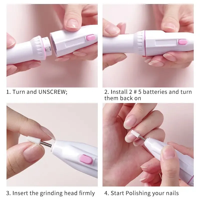 5-in-1 Electric Manicure Set Manicure Nail Drill File Grinder Grooming Kit Callus Remover Set | Nail Buffer And Polisher | Personal Manicure