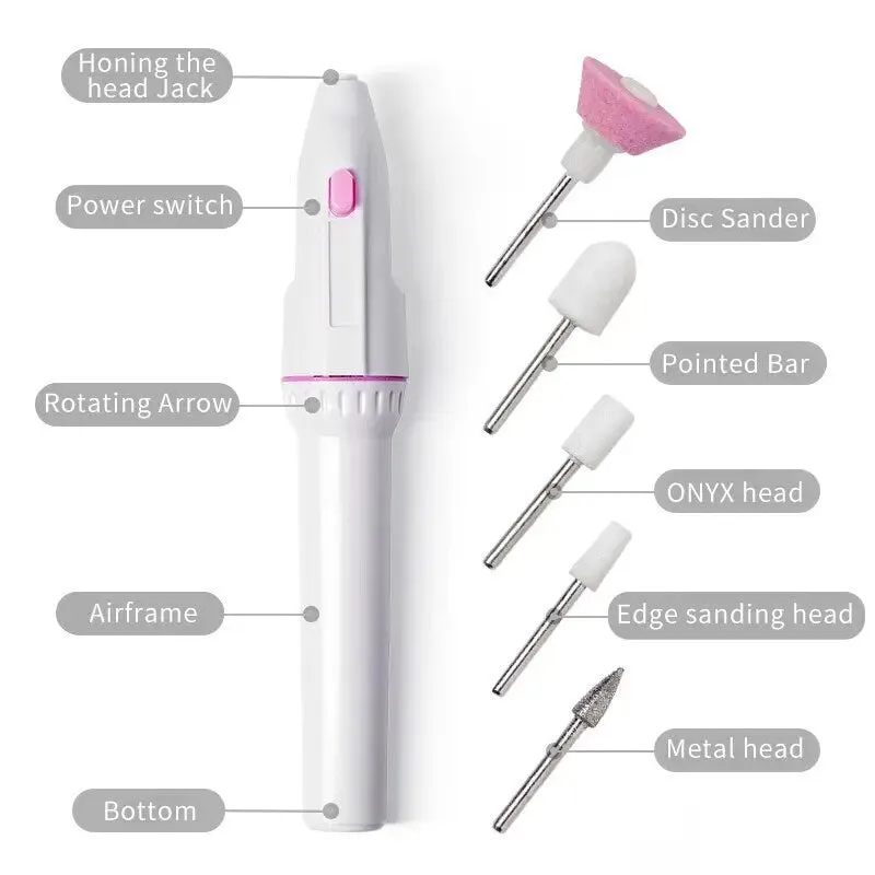 5-in-1 Electric Manicure Set Manicure Nail Drill File Grinder Grooming Kit Callus Remover Set | Nail Buffer And Polisher | Personal Manicure