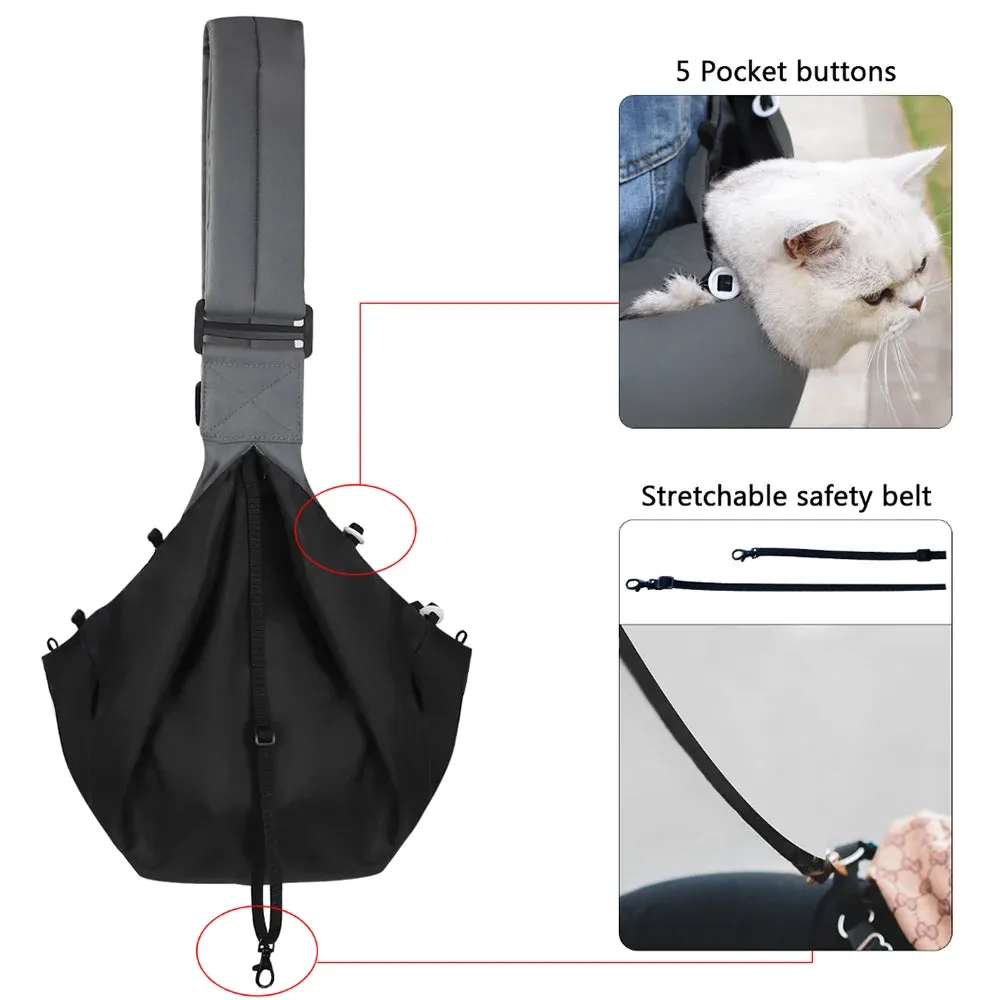 AiroPaws™ Pet Dog Sling Carrier Bag | Outdoor Portable Shoulder Messenger Bag | Cat Walking Bag for Puppy Kitten | Nylon Pets Handbag