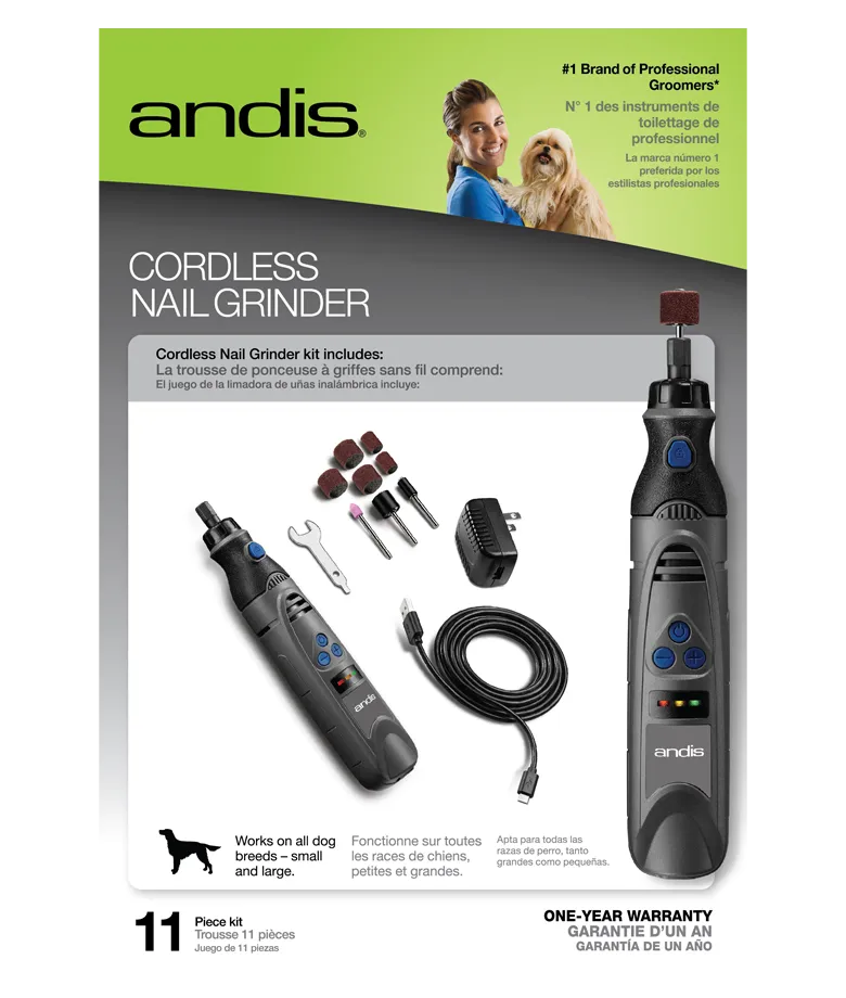 Andis Cordless Nail Grinder 11pc Kit