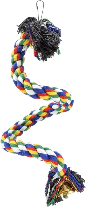 Bird Perches, Parrot Colorful Climbing Rope Swing Toys Parrot Stand with Bell and Hanging Clip for Parrots, Budgies, Macaws, Parakeets, and Other Small Birds. (50Cm)