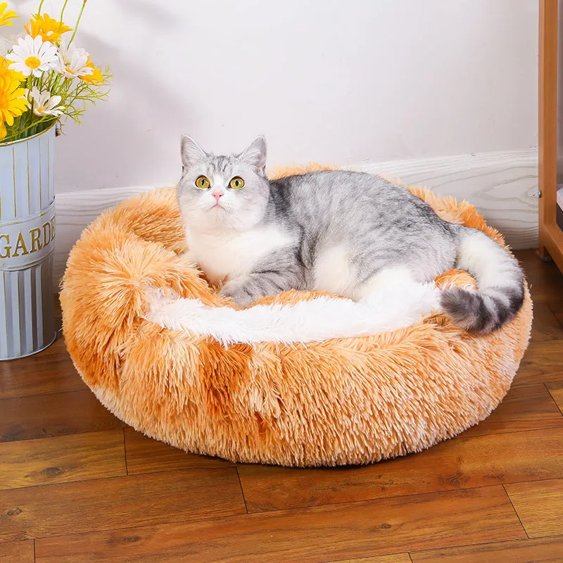 Calming Plush Semi-Enclosed Pet Nest Pita Bed For Dogs