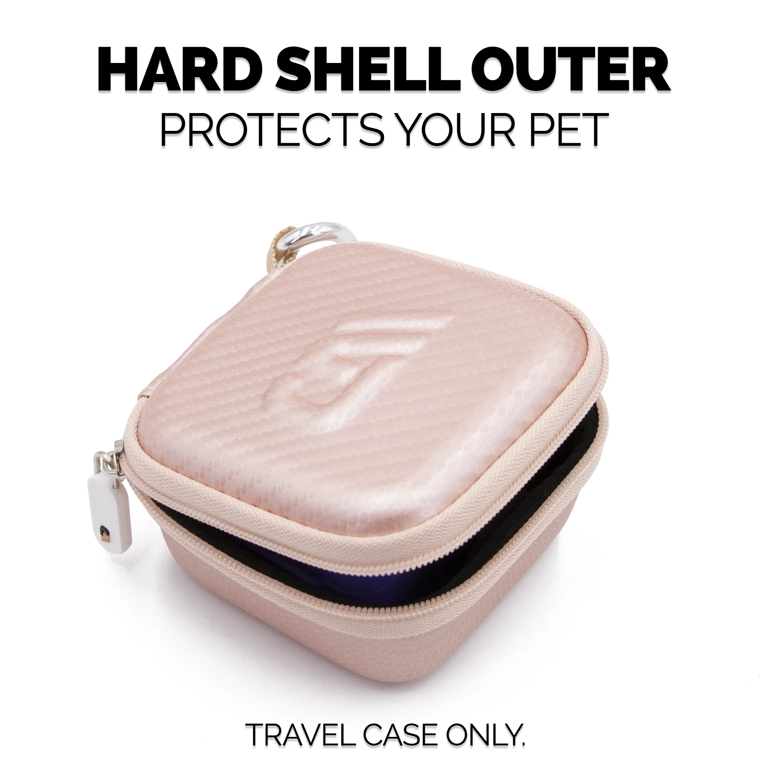CASEMATIX Hard Shell Travel Case Compatible with Bitzee Interactive Digital Pet -Carry Case Only with Carabiner - Rose Gold