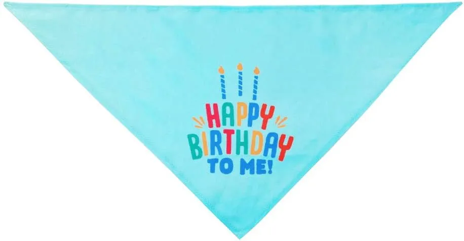 Cat Happy Birthday Cake Hat & Bandana Scarfs Set with Colorful Candles Blue, Cat Birthday Party Supplies Decorations