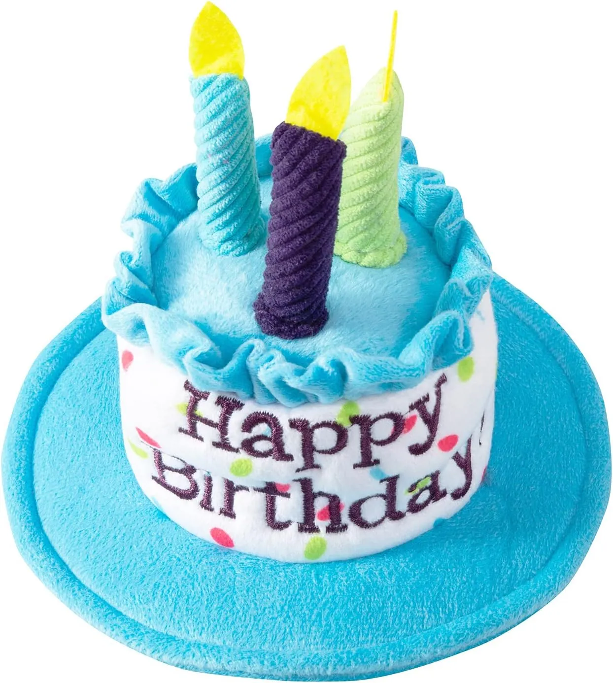 Cat Happy Birthday Cake Hat & Bandana Scarfs Set with Colorful Candles Blue, Cat Birthday Party Supplies Decorations