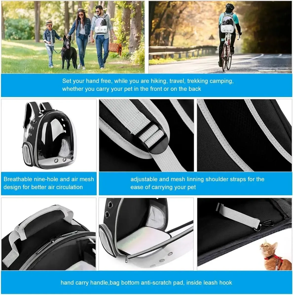 Cat Transparent Capsule Carrier Backpack Bubble Breathable Travel Carrier for Pets