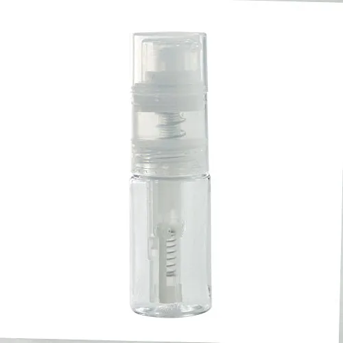 Clear Plastic Powder Spray Bottle with Dry Spray - .47 oz / 14 ml Travel Bag