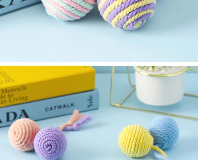 Colorful Cotton Rope Ball Toy for Cats and Dogs