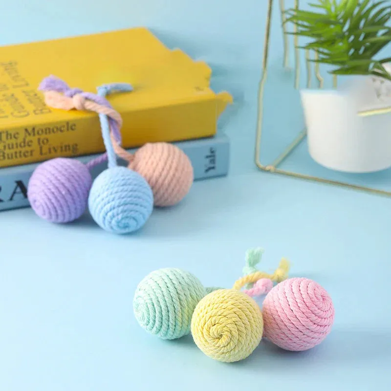 Colorful Cotton Rope Ball Toy for Cats and Dogs