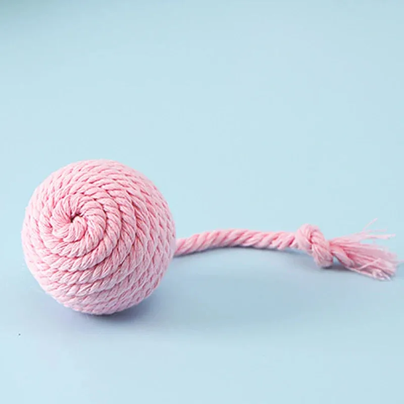 Colorful Cotton Rope Ball Toy for Cats and Dogs