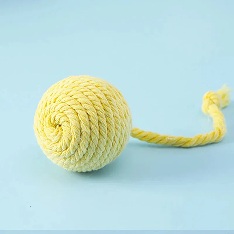 Colorful Cotton Rope Ball Toy for Cats and Dogs