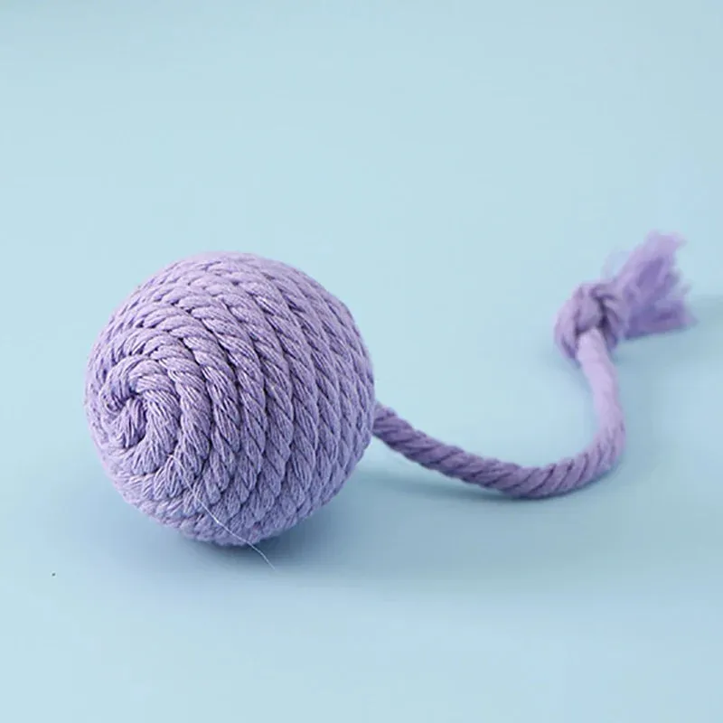 Colorful Cotton Rope Ball Toy for Cats and Dogs