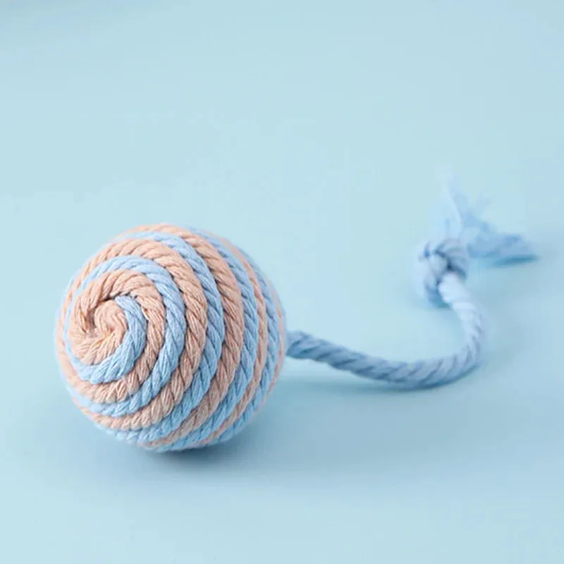 Colorful Cotton Rope Ball Toy for Cats and Dogs