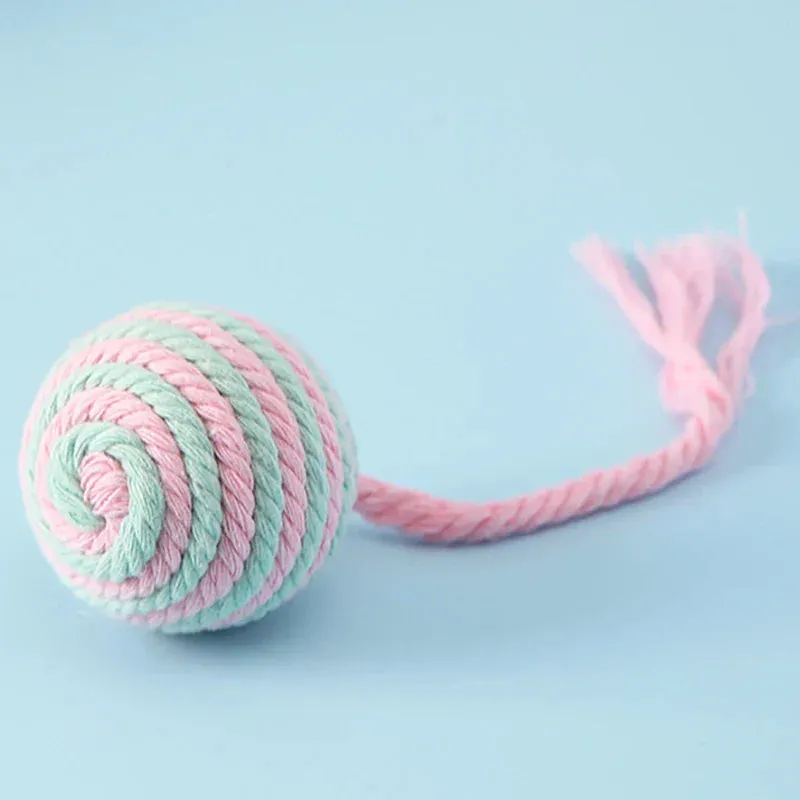 Colorful Cotton Rope Ball Toy for Cats and Dogs