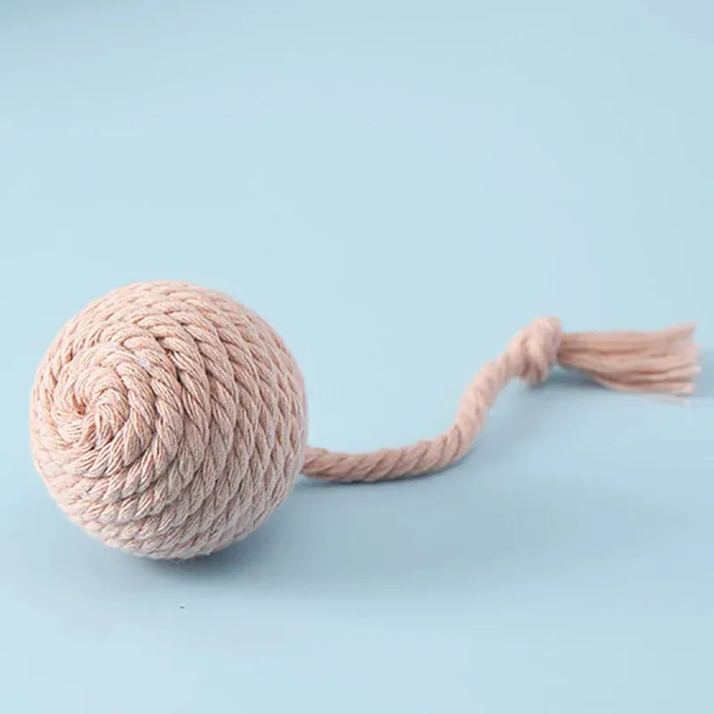 Colorful Cotton Rope Ball Toy for Cats and Dogs
