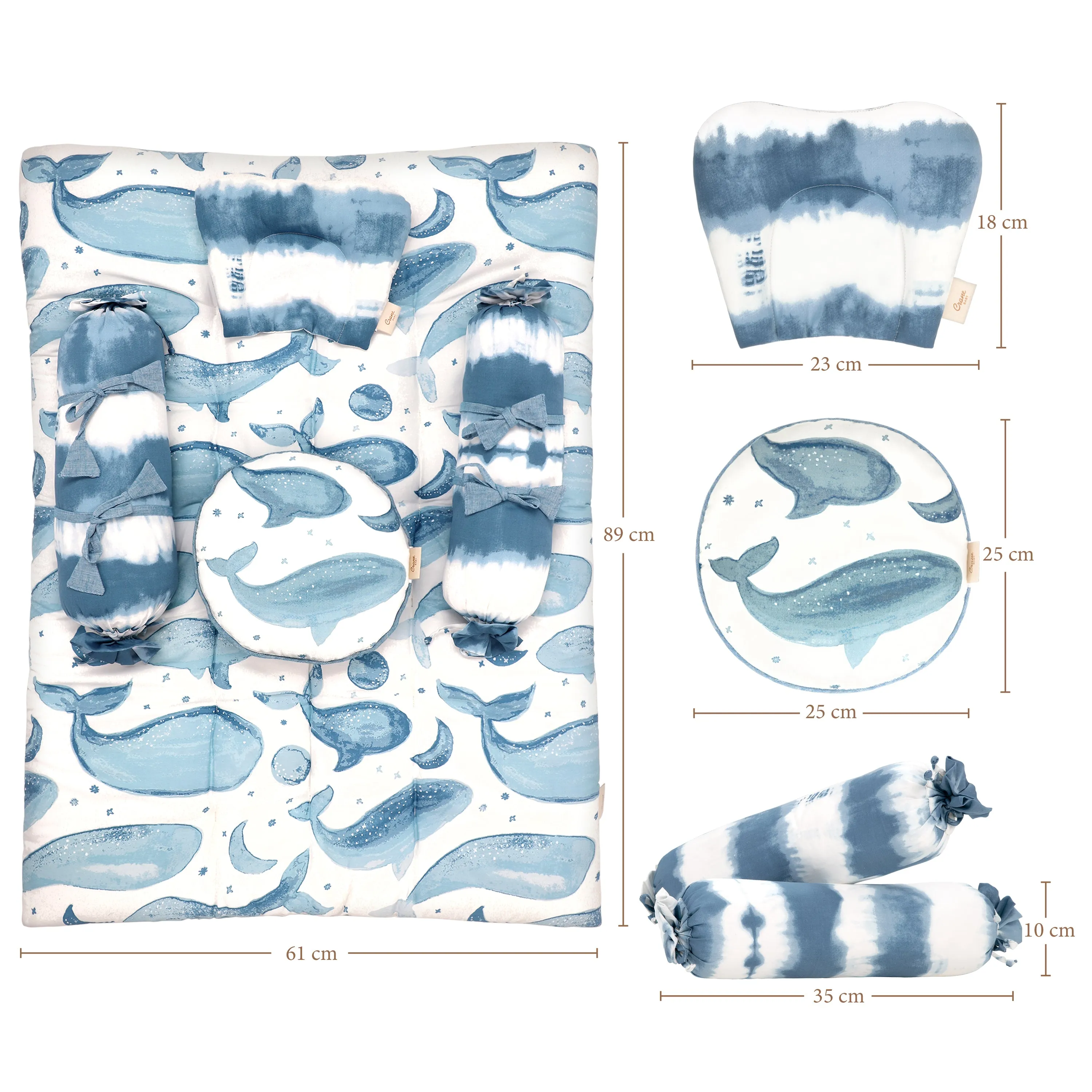 Crane Baby 5-Piece Mattress Set Caspian Collection - Blue