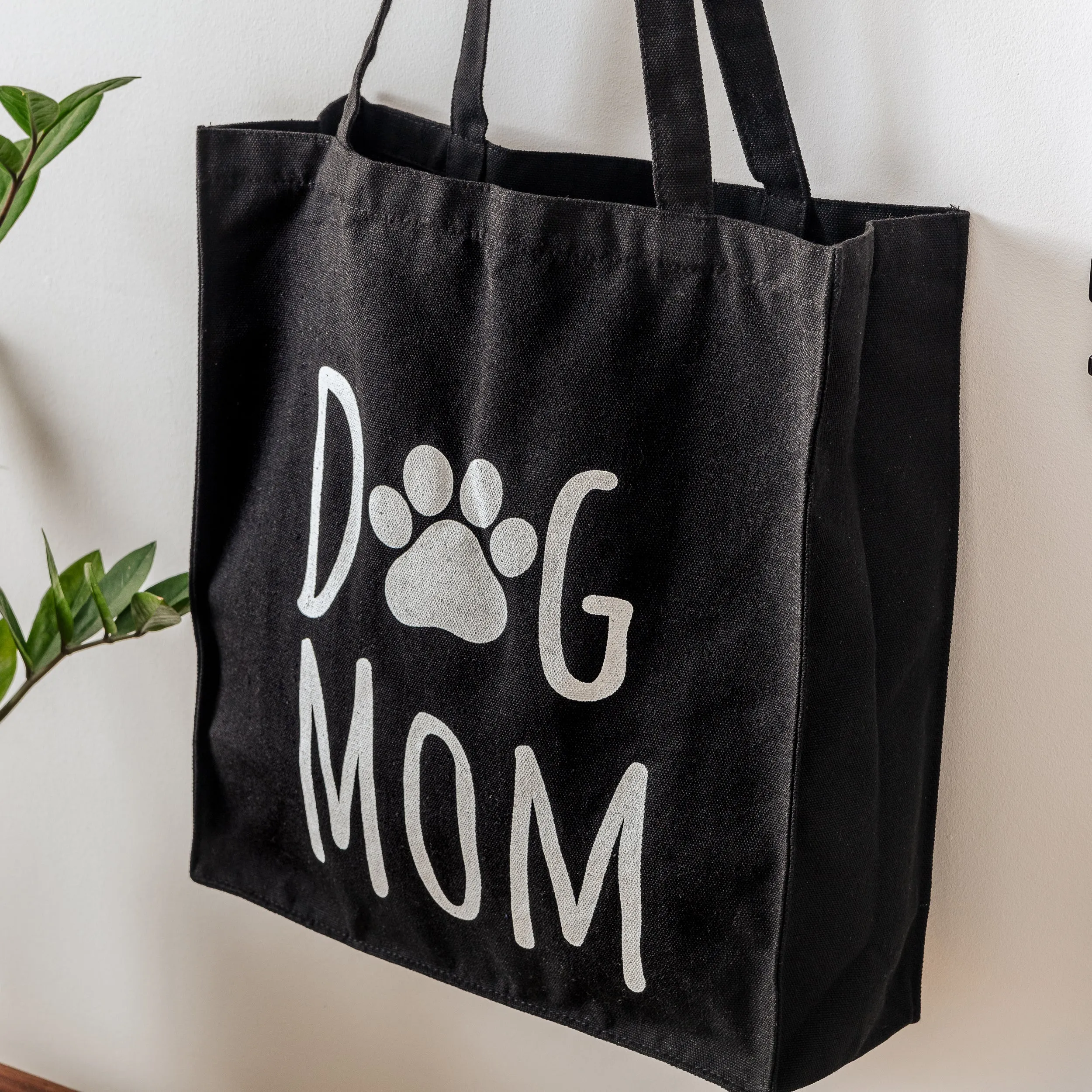 DOG MOM TOTE BAG - BLACK