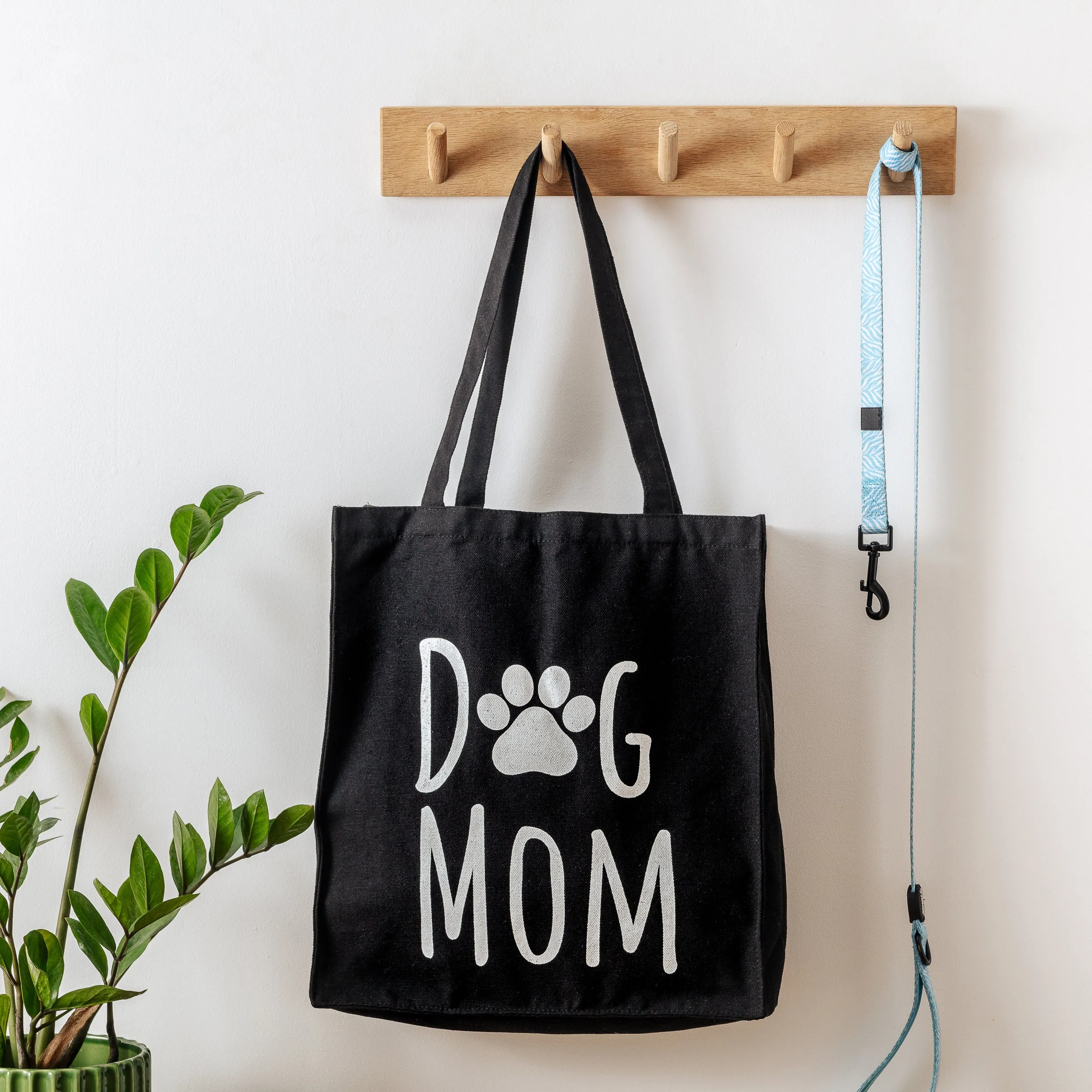 DOG MOM TOTE BAG - BLACK