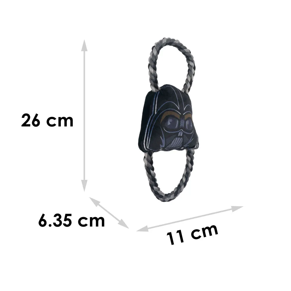 Dog Toy Plush Rope Toy - Star Wars Darth Vader Face Plush   Black Gray Round Ropes