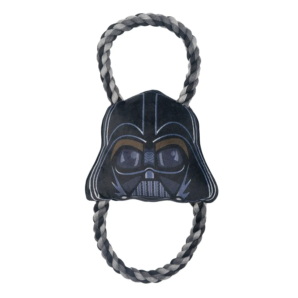 Dog Toy Plush Rope Toy - Star Wars Darth Vader Face Plush   Black Gray Round Ropes