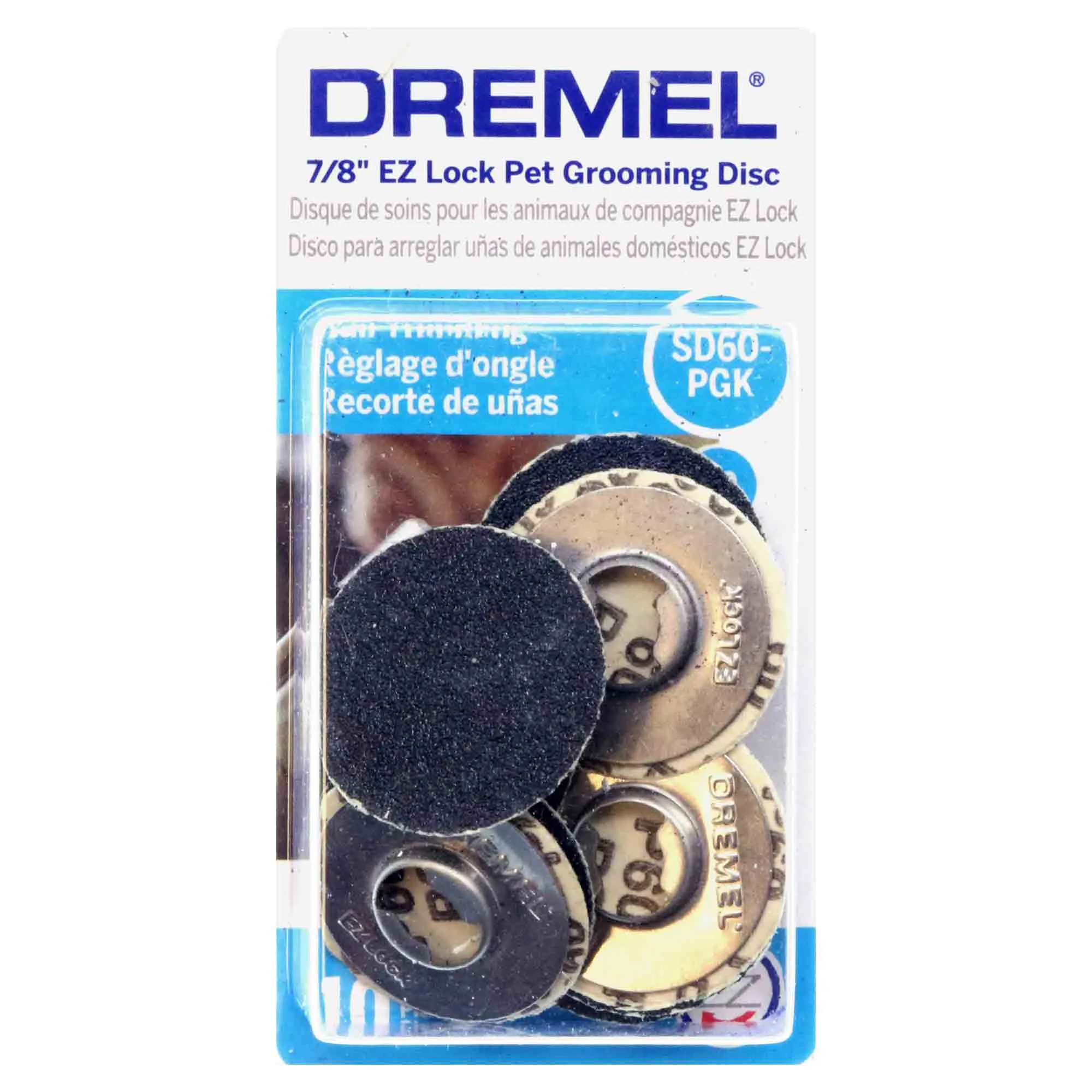 Dremel SD60-PGA EZ Lock Pet Nail Trimming Discs - 60 Grit - 10pc