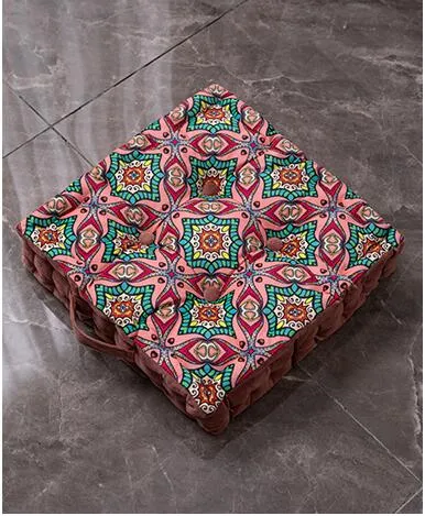 Dutch Velvet Printed Thick Butt Cushion Portable Outdoor Cushions Square Fat Floor Pillow