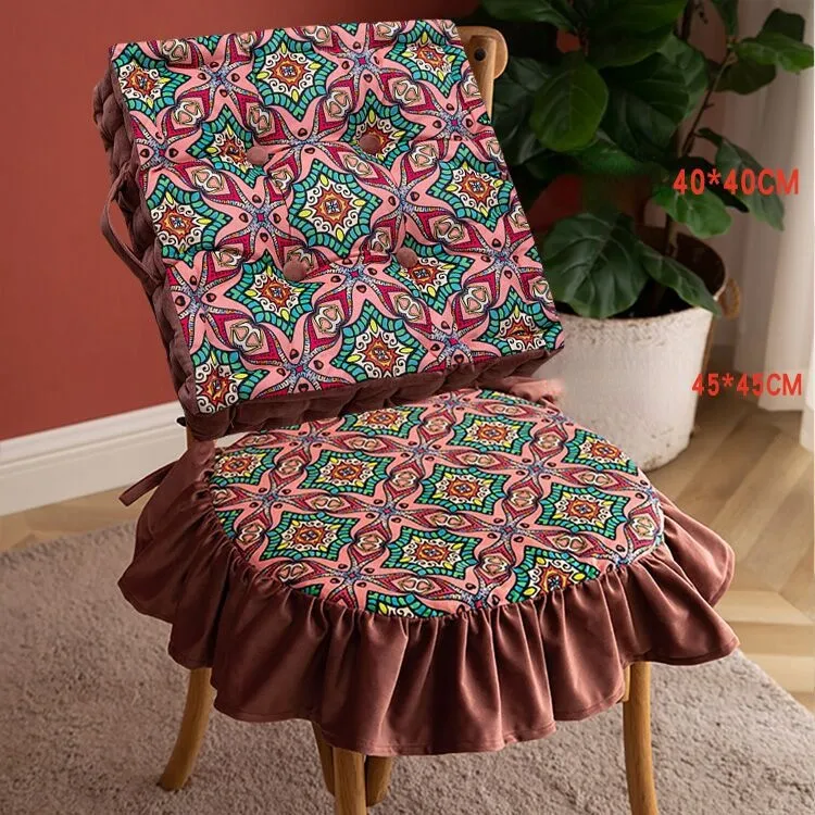 Dutch Velvet Printed Thick Butt Cushion Portable Outdoor Cushions Square Fat Floor Pillow
