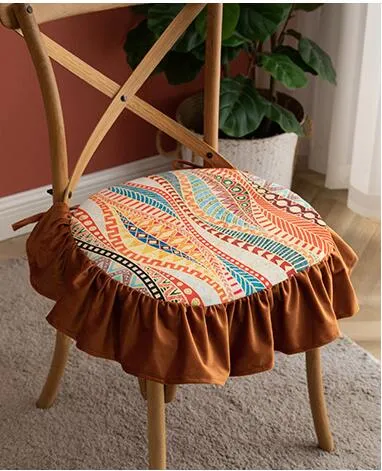 Dutch Velvet Printed Thick Butt Cushion Portable Outdoor Cushions Square Fat Floor Pillow