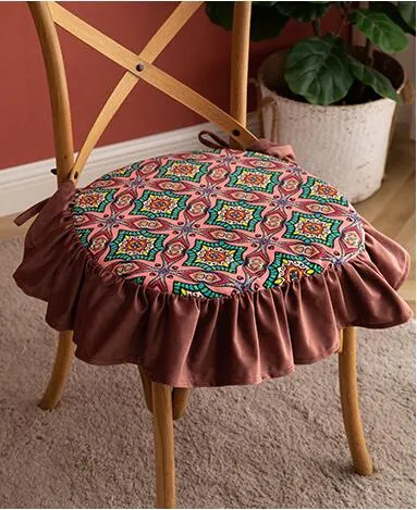 Dutch Velvet Printed Thick Butt Cushion Portable Outdoor Cushions Square Fat Floor Pillow