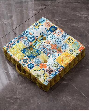 Dutch Velvet Printed Thick Butt Cushion Portable Outdoor Cushions Square Fat Floor Pillow