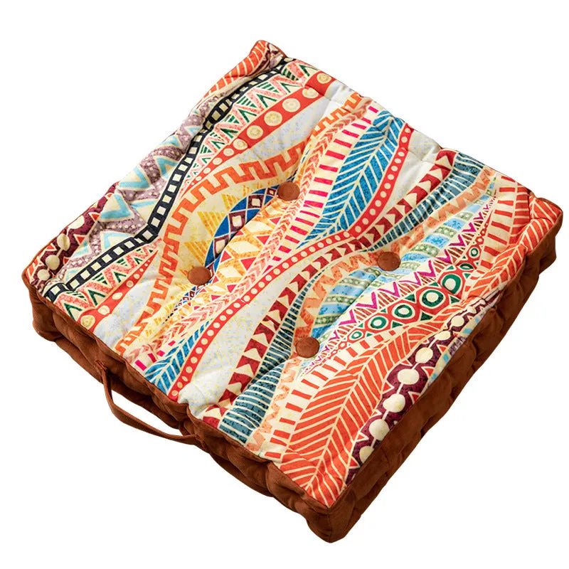 Dutch Velvet Printed Thick Butt Cushion Portable Outdoor Cushions Square Fat Floor Pillow