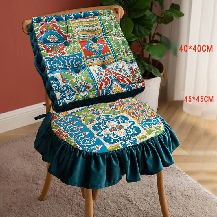 Dutch Velvet Printed Thick Butt Cushion Portable Outdoor Cushions Square Fat Floor Pillow
