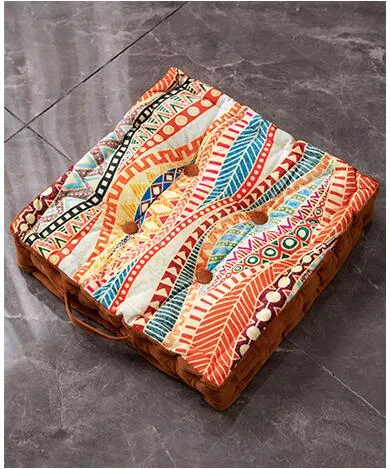 Dutch Velvet Printed Thick Butt Cushion Portable Outdoor Cushions Square Fat Floor Pillow