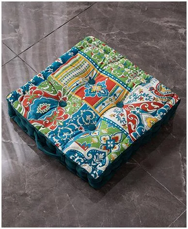Dutch Velvet Printed Thick Butt Cushion Portable Outdoor Cushions Square Fat Floor Pillow
