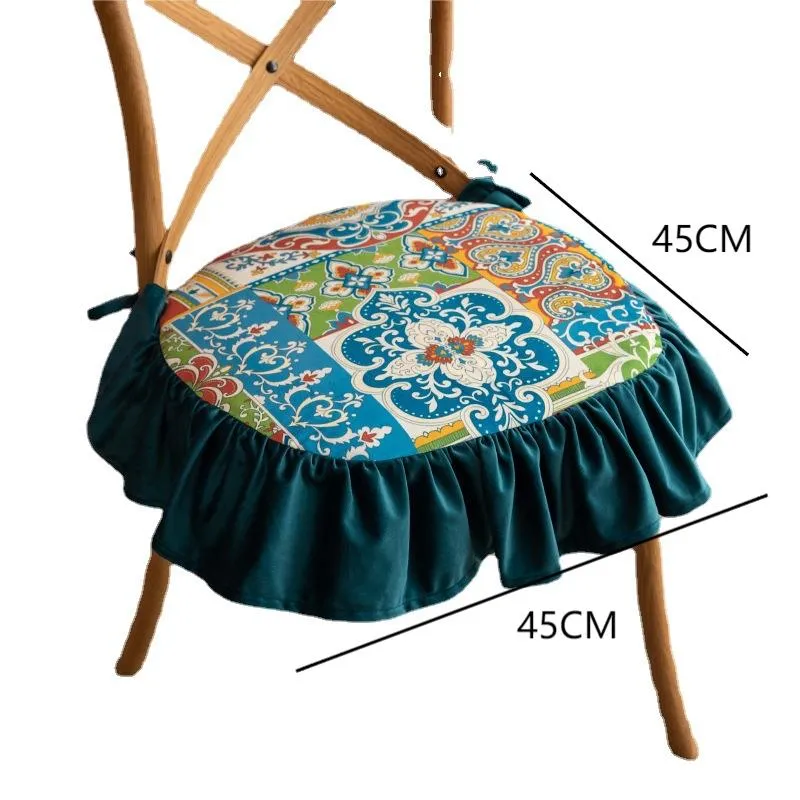 Dutch Velvet Printed Thick Butt Cushion Portable Outdoor Cushions Square Fat Floor Pillow