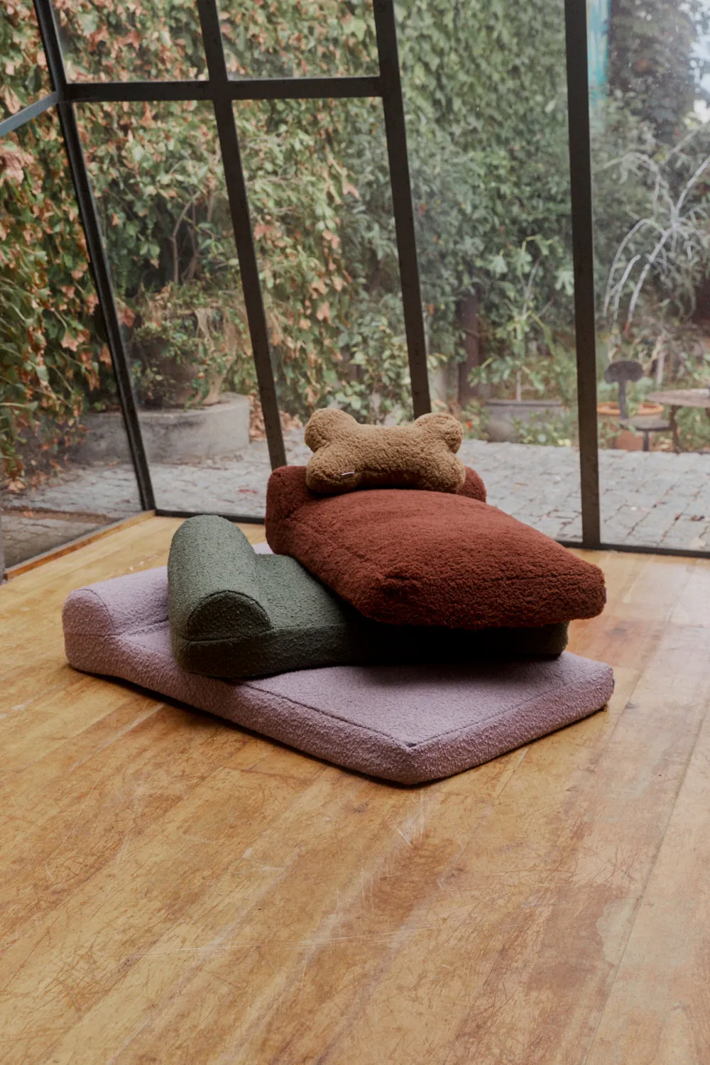 Faux Fur Bone Pillow - Tan