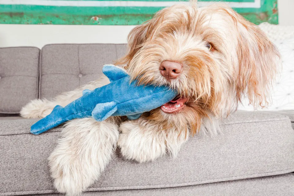 Fluff & Tuff Tank Shark Plush Dog Toy