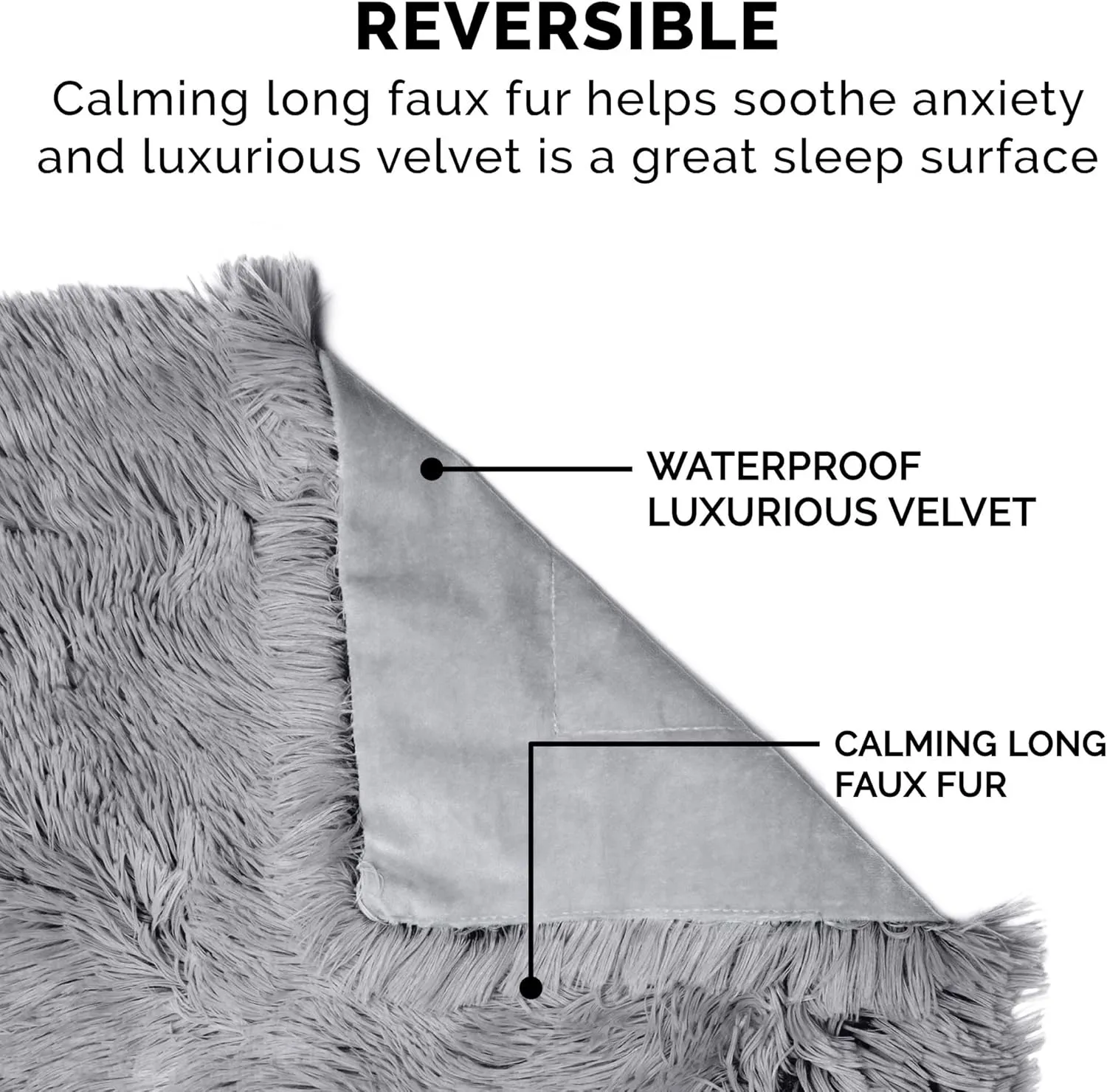 Furhaven Waterproof Throw Blanket for Dogs & Indoor Cats, Washable - Shaggy Plush Calming Long Faux Fur & Velvet Dog Blanket - Gray, Extra Large/XL