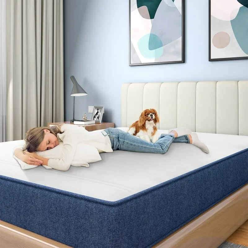 Gel Memory Foam Mattress,Breathable Mattress Medium Firm in a Box with Skin-Friendly Knitted Cover