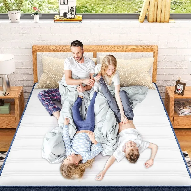 Gel Memory Foam Mattress,Breathable Mattress Medium Firm in a Box with Skin-Friendly Knitted Cover
