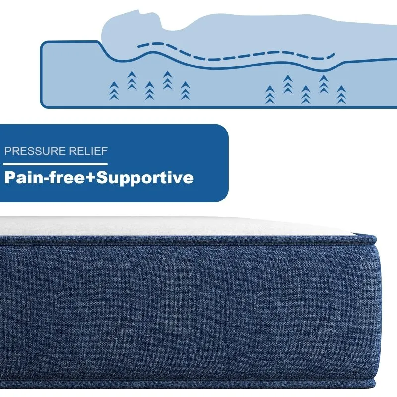 Gel Memory Foam Mattress,Breathable Mattress Medium Firm in a Box with Skin-Friendly Knitted Cover