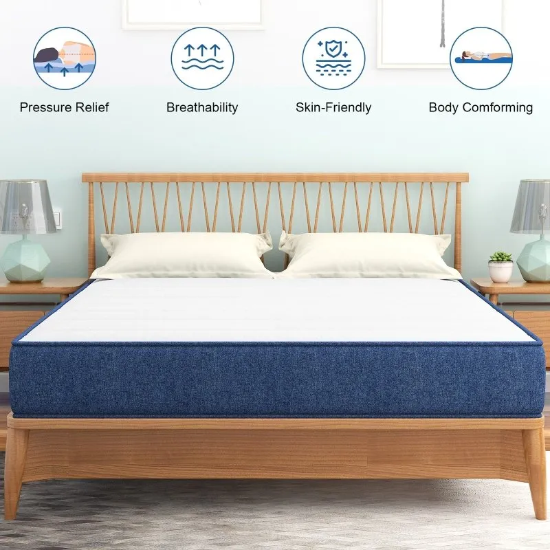 Gel Memory Foam Mattress,Breathable Mattress Medium Firm in a Box with Skin-Friendly Knitted Cover
