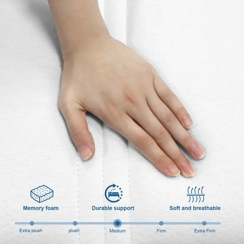 Gel Memory Foam Mattress,Breathable Mattress Medium Firm in a Box with Skin-Friendly Knitted Cover