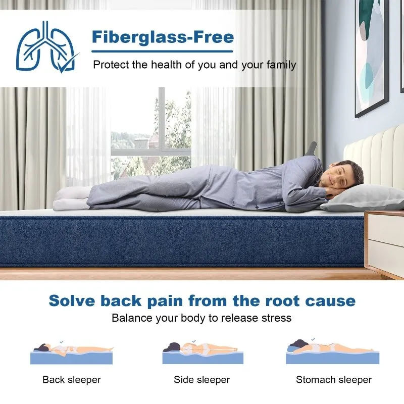 Gel Memory Foam Mattress,Breathable Mattress Medium Firm in a Box with Skin-Friendly Knitted Cover