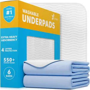 GREEN LIFESTYLE Washable Pee Pads for Dogs - Thick Heavy Absorbent Waterproof Pet Training Pads - Puppy Pads - for Puppy Playpen, Crate, Whelping Box, Potty Training (Pack of 2 - 18x24)