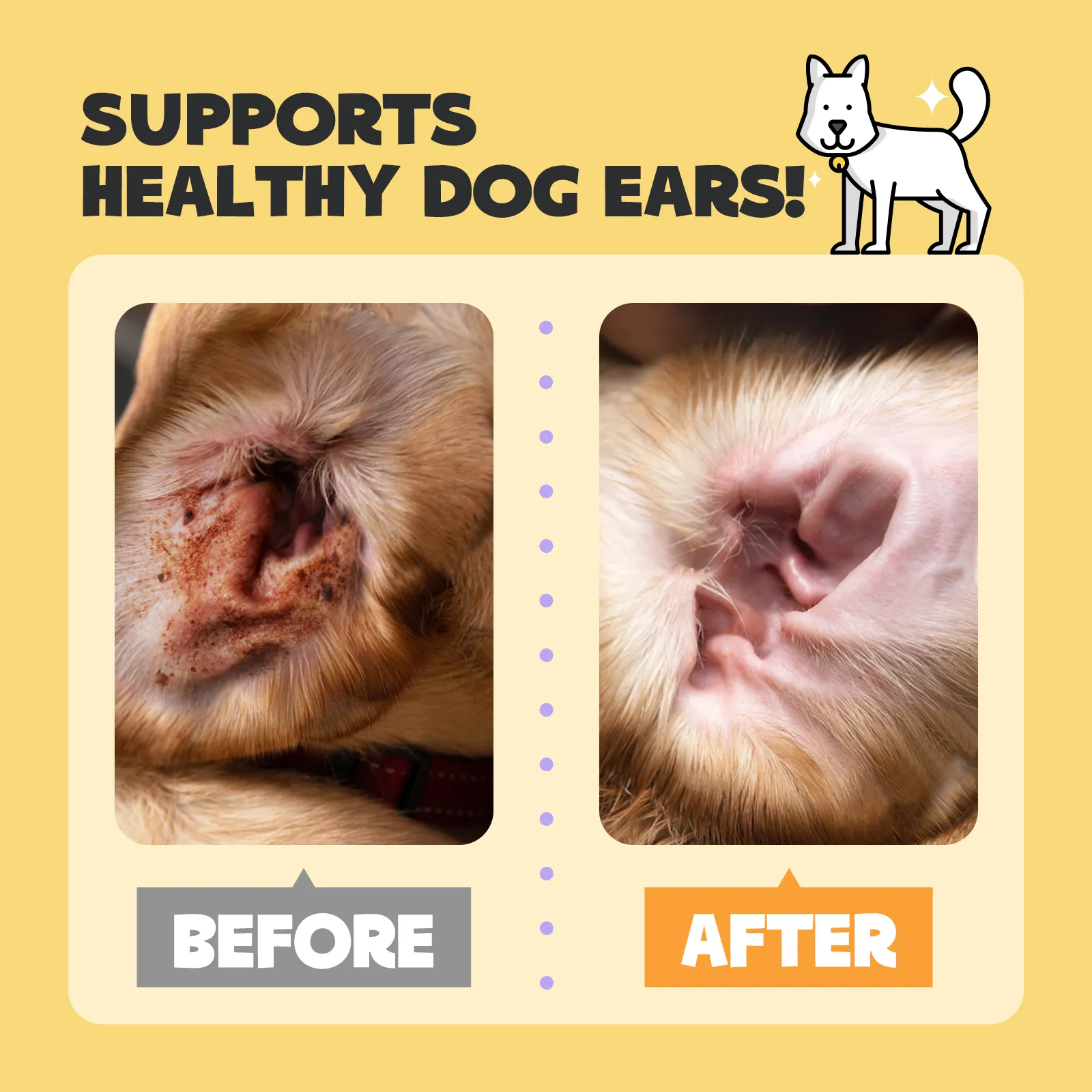 HICC Pet® Pet Ear Relief Finger Wipes For Dogs, Coconut Scent, 50 Pcs