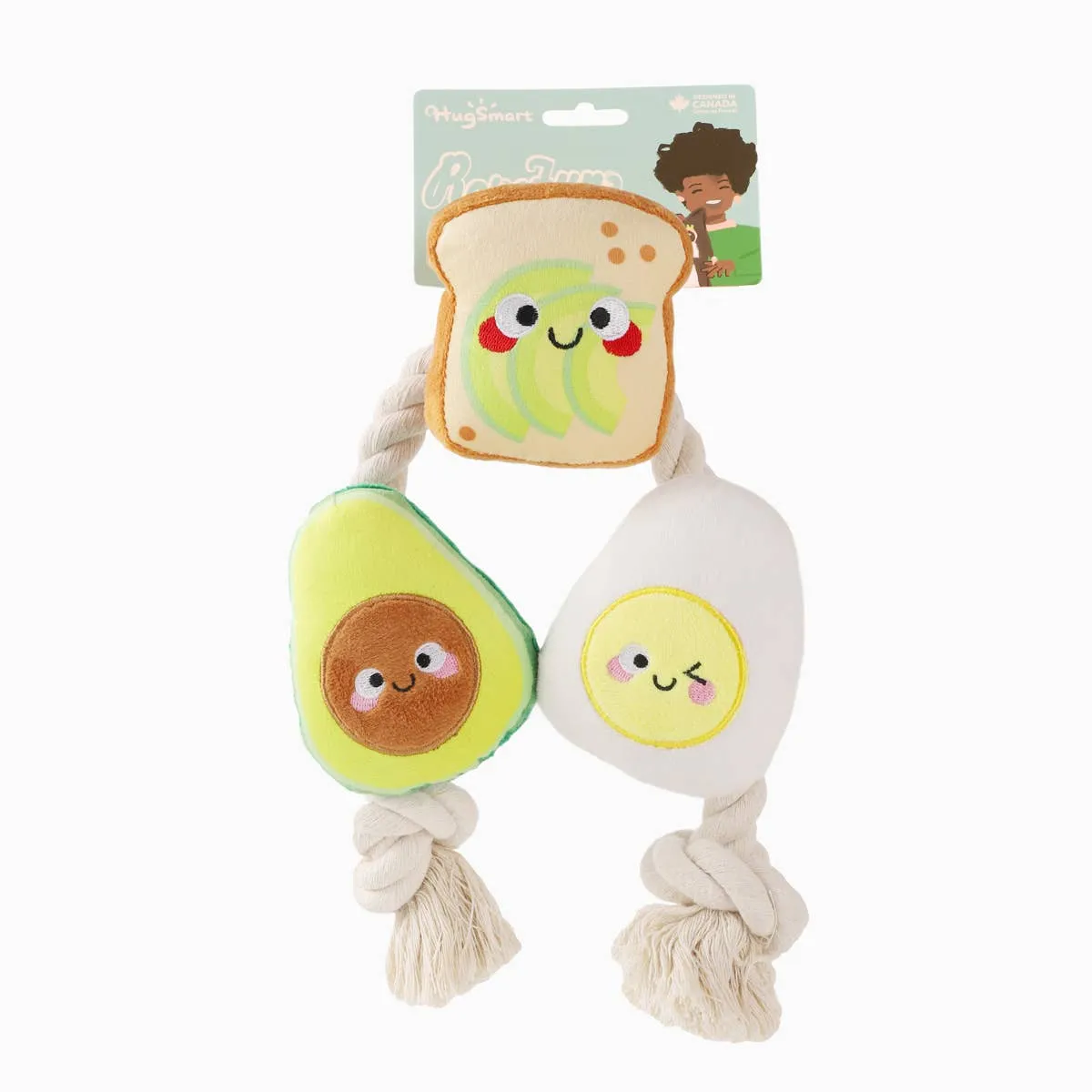 HugSmart Pet AvocadoCollection - Toast and Egg Dog Toy
