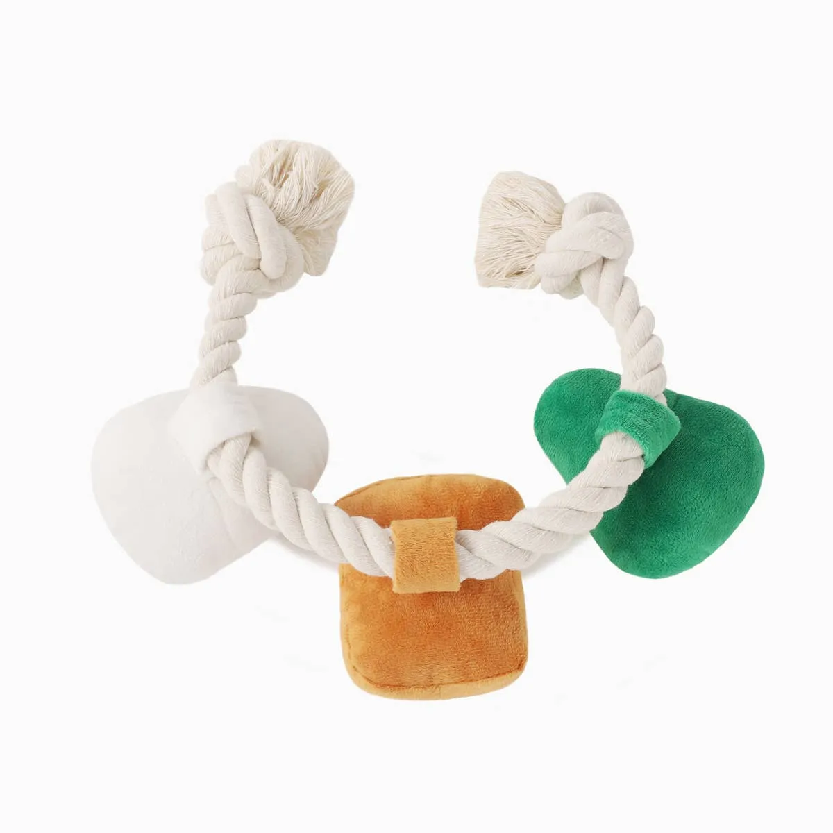 HugSmart Pet AvocadoCollection - Toast and Egg Dog Toy