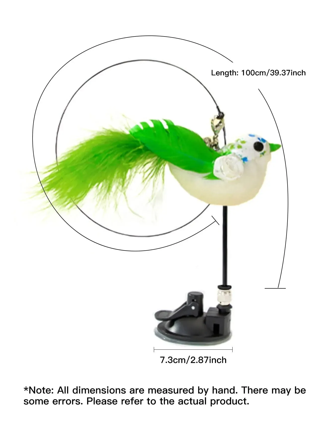 Interactive Cat Toy with Suction Cup, Feather, and Bell